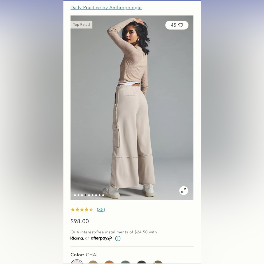 Daily Practice Chai Cargos XS Anthropologie
